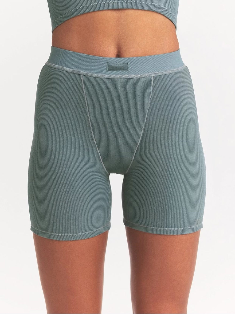 Skims Cotton Rib Boxer Shorts in Kyanite